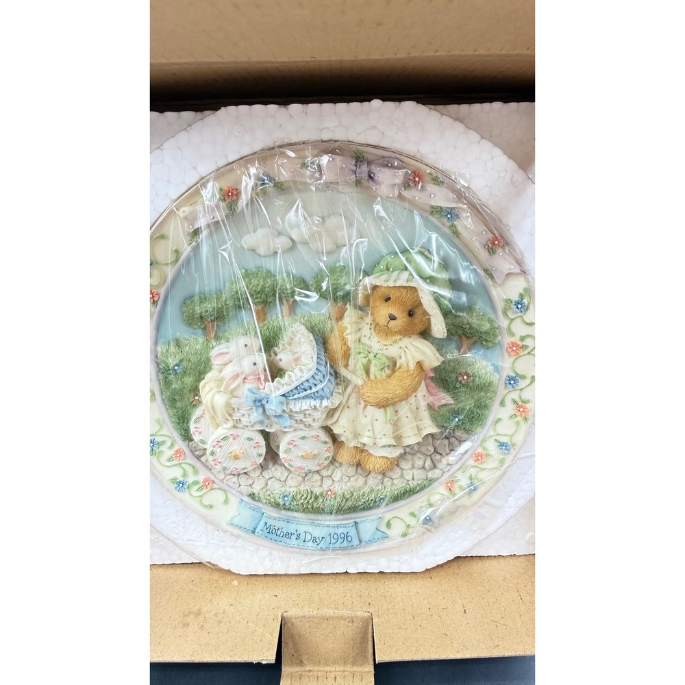 Enesco Cherished Teddies Mothers Day 1996 Plate 156493 Priscilla Hillman Boxed